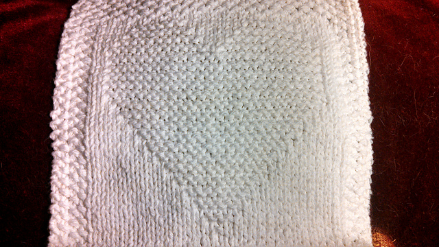 Justinian Knits a Heart dishcloth