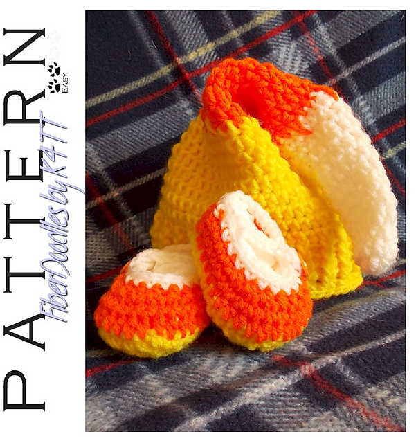 Candycorn Cap & Booties