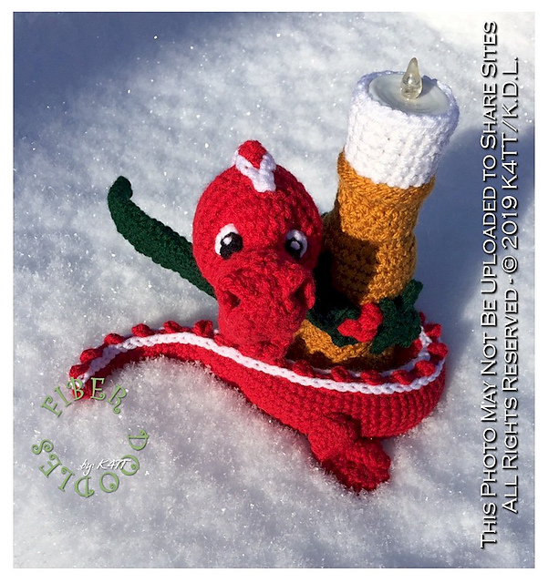 Christmas Dragon w/Candle