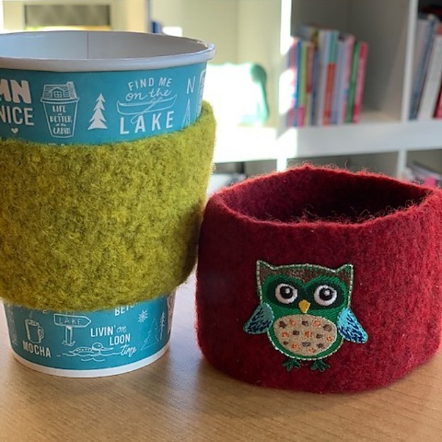 Felted Coffee Cozy