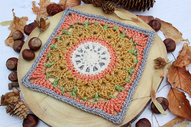Autumn Turn Afghan Block