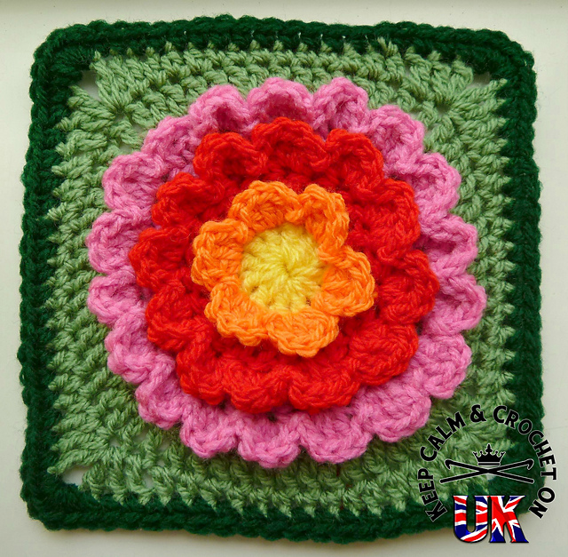 Blooming Flower Afghan Square
