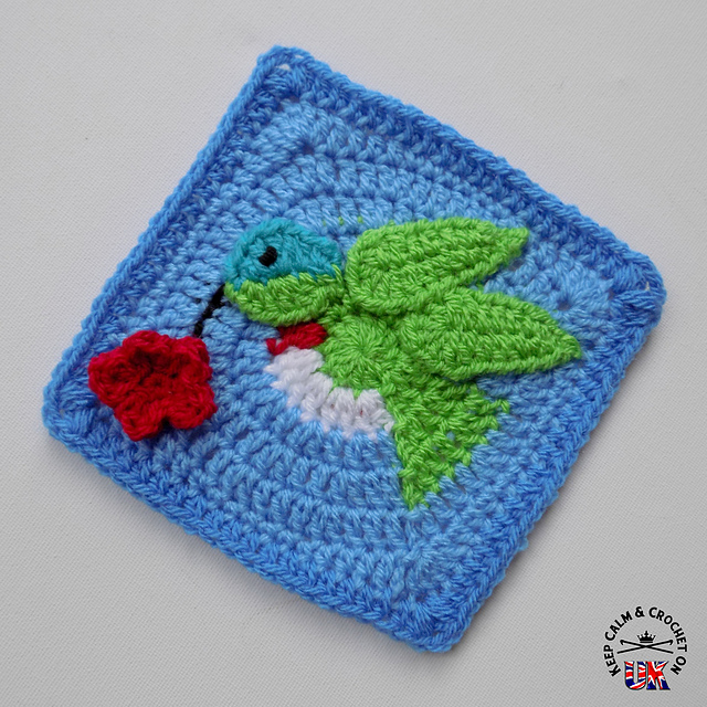 Hummingbird /Dove Afghan Square