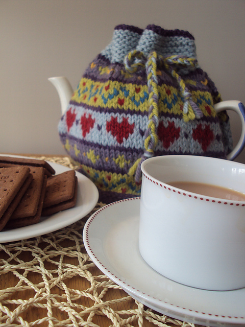 Hearts Fairisle Tea Cosy