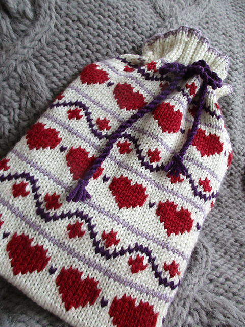 Hearts Hot Water Bottle Cover