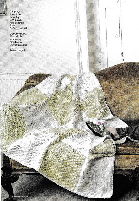 Snowflake and Moss Stitch Throw