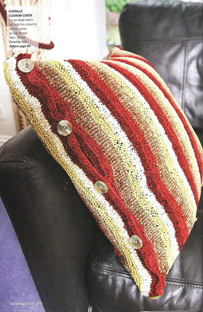 Striped Chenille Cushion Cover