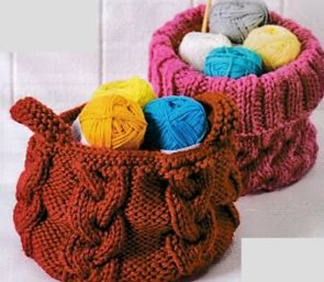 Ravelry: Chunky Cable Containers pattern by Sian Brown Knitwear Design