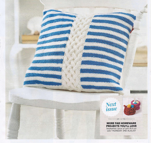 Stripes and Cable Cushion Cover