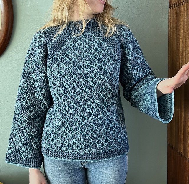 Rows of Flowers Sweater