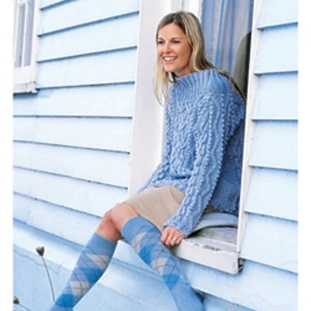 Boat Neck Aran / Cabled Pullover (Long)