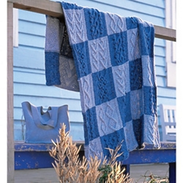 Ravelry: Cabled Throw / Patchwork Afghan pattern by Debbie Bliss