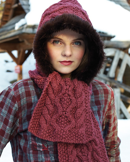 #11 Fur Edged Hooded Scarf