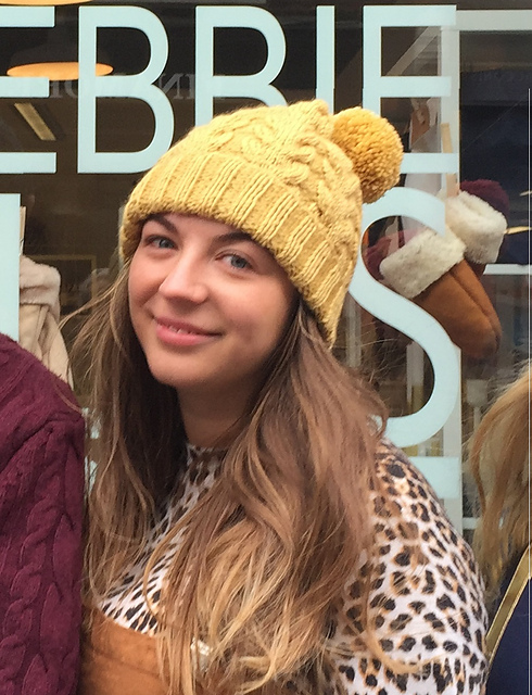 Cabled Hat with Bobble