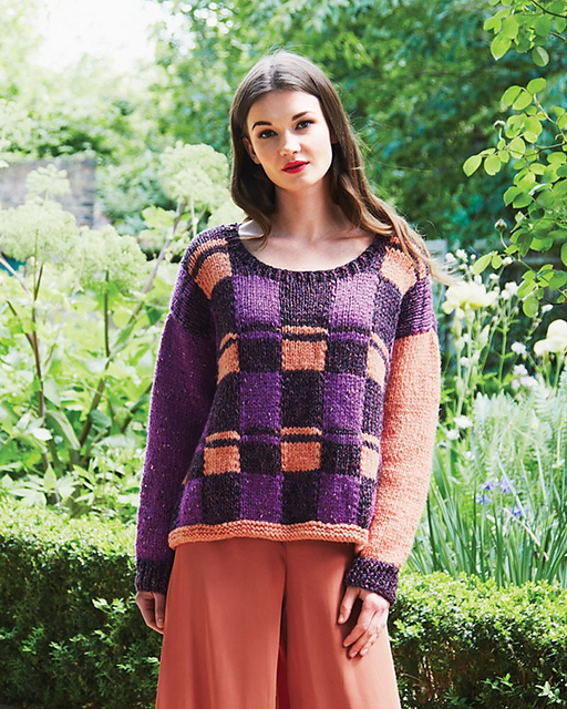 #18 Checked Sweater with Contrast Sleeves