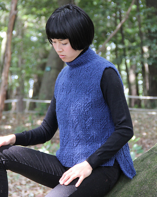 31 - Cabled Asymmetrical Vest