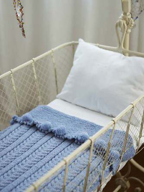 Cabled Cot Blanket