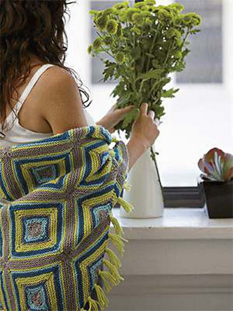 Garter Stitch Diamond Throw