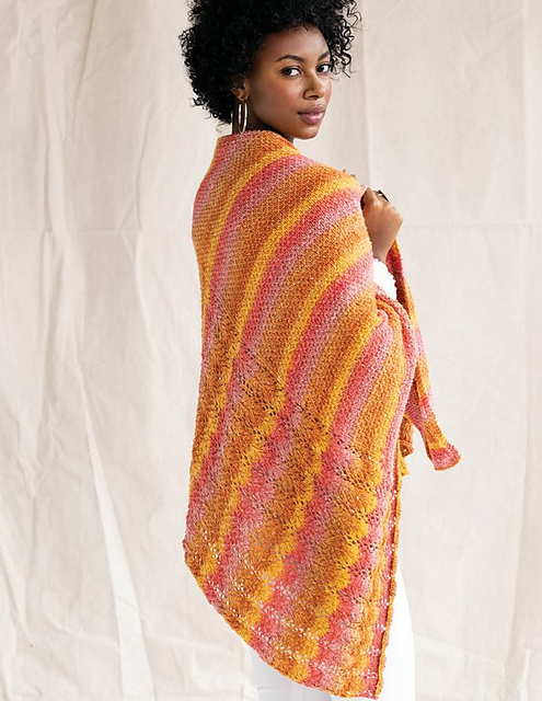 Coral Sunrise Shawl