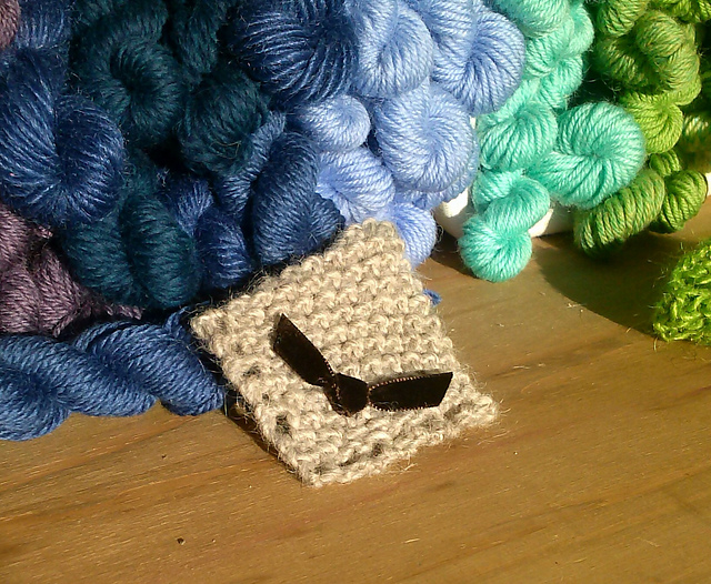 Seed stitch corner bookmark