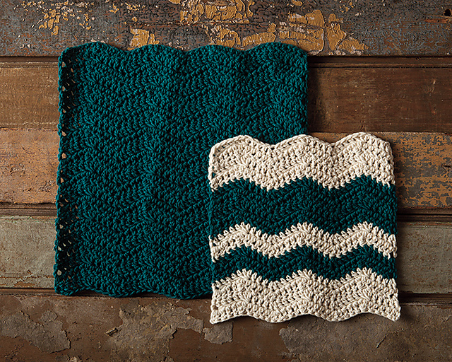 Wavy Chevron Crochet Dishcloth