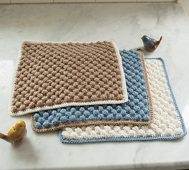 Bobble Crocheted Washcloth