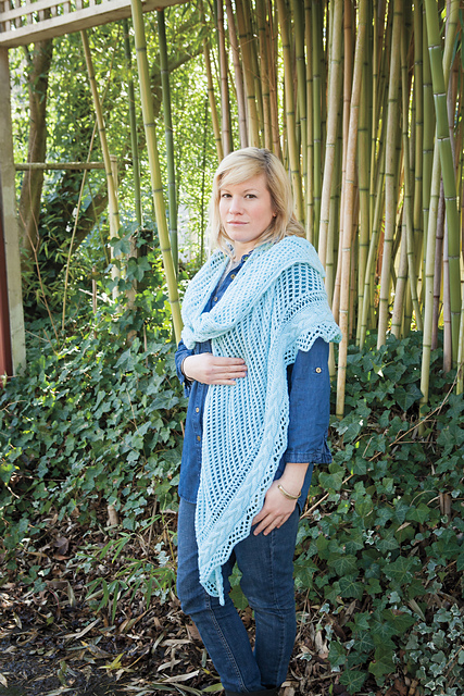 Cabled Net Shawl