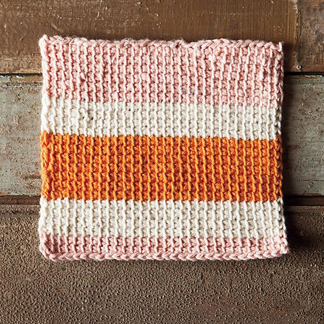 Sherbet Tunisian Crochet Dishcloth