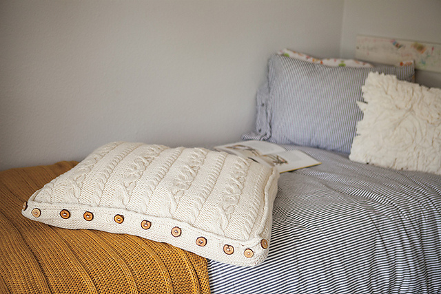 Comfy Cabled Floor Pillow