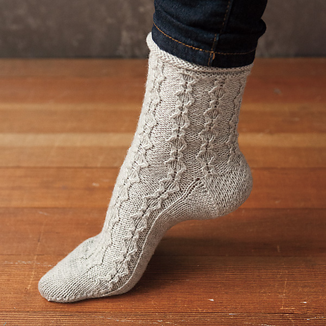 Beaded Cable Socks