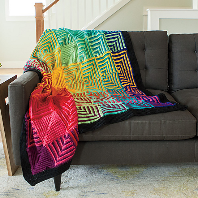 Hue Shift Afghan (Crochet Version)