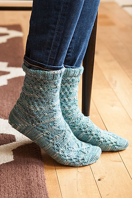 Ravelry: Snowflakes Sock pattern by Kerin Dimeler-Laurence