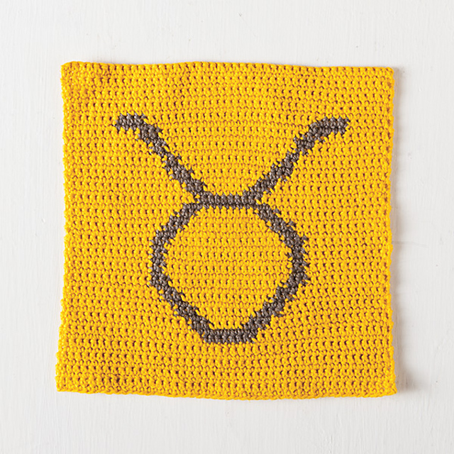 Zodiac Crochet Dishcloth- Taurus