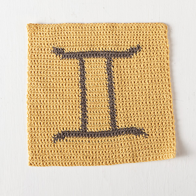 Zodiac Crochet Dishcloth- Gemini