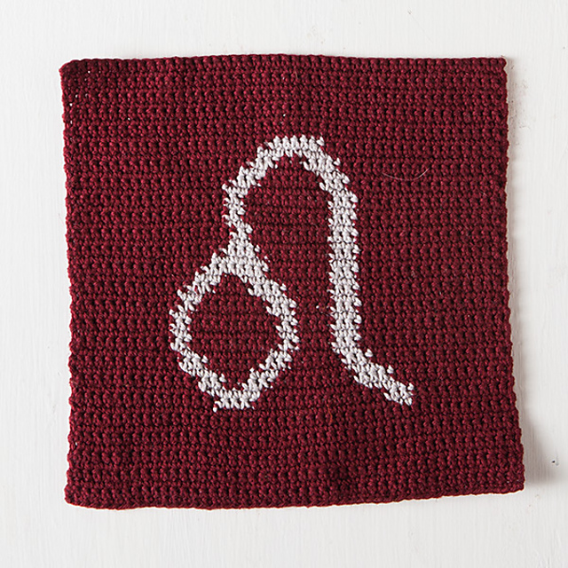Zodiac Crochet Dishcloth Series Leo