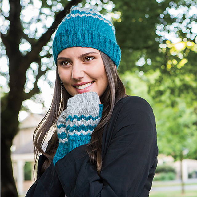 Chevron Hat and Mitts