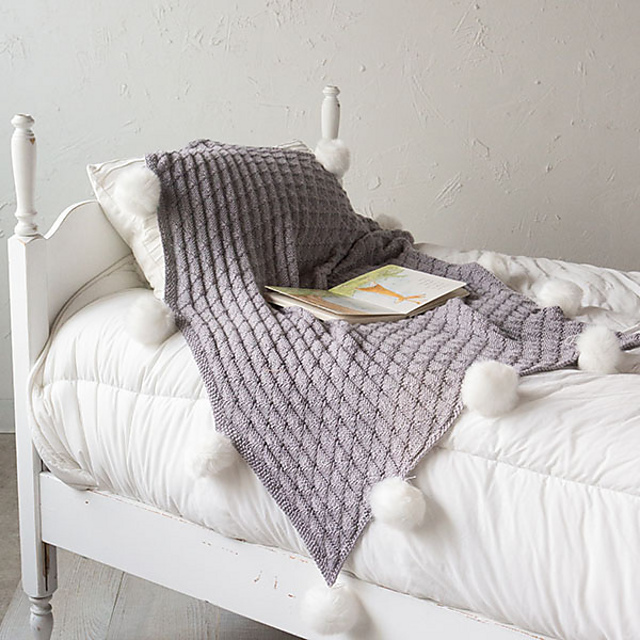 Triangles Pom-Pom Blanket