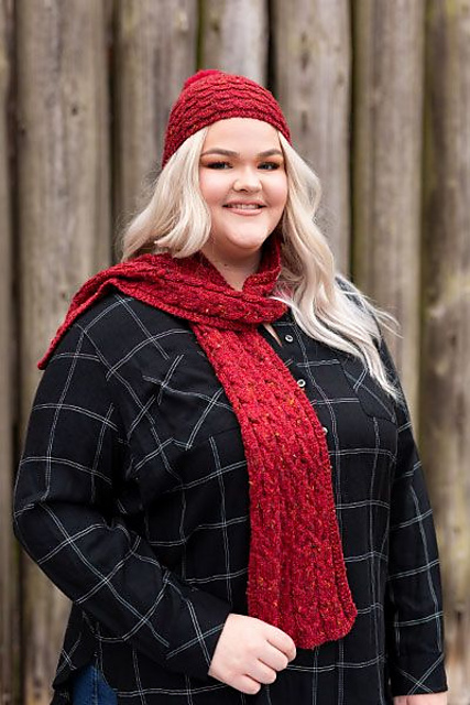 Brigit Cabled Hat & Scarf Set