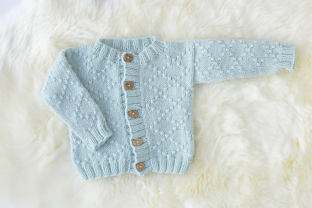 All in one knitted sale baby cardigan