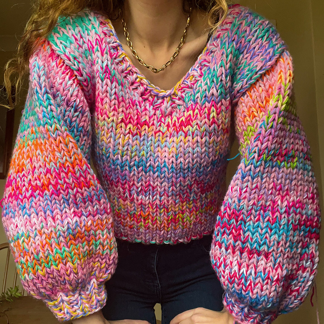 Ravelry: Monster V Neck Sweater pattern by Rebecca Griffiths