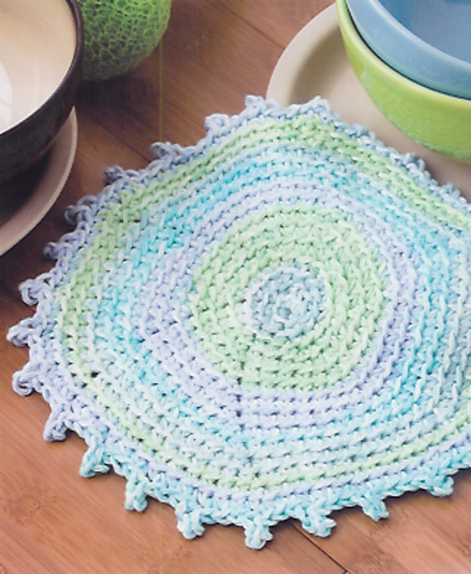 Double Back-Knit Single Stitch Round Dishcloth