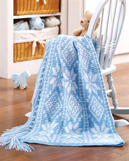 Baby Snowflakes Fair Isle Afghan