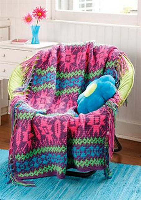 Girls Cozy Fair Isle Afghan