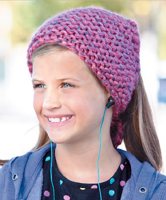 Garter Stitch  Headscarf (Knook or Knit)