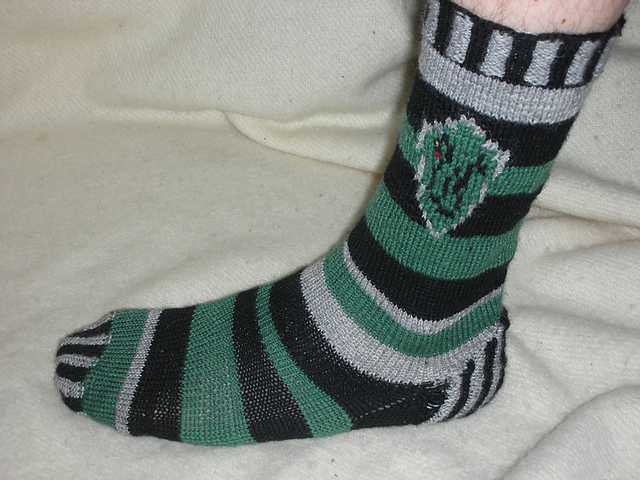 Slytherin Intarsia Socks