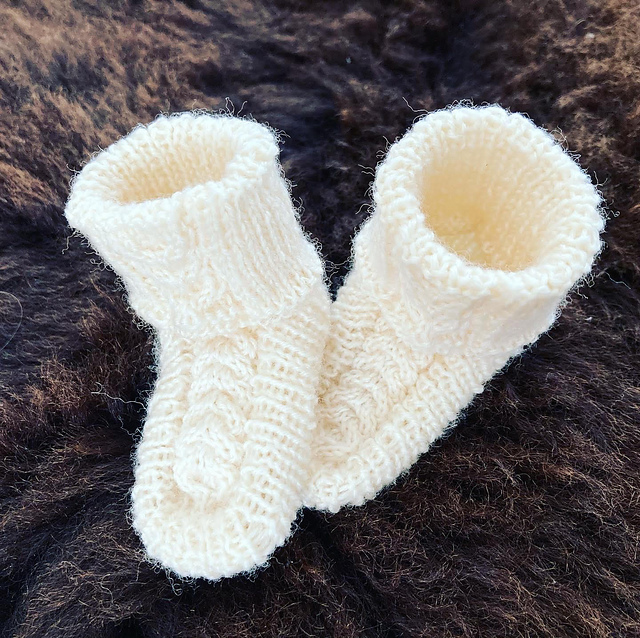 Marshmallow baby booties