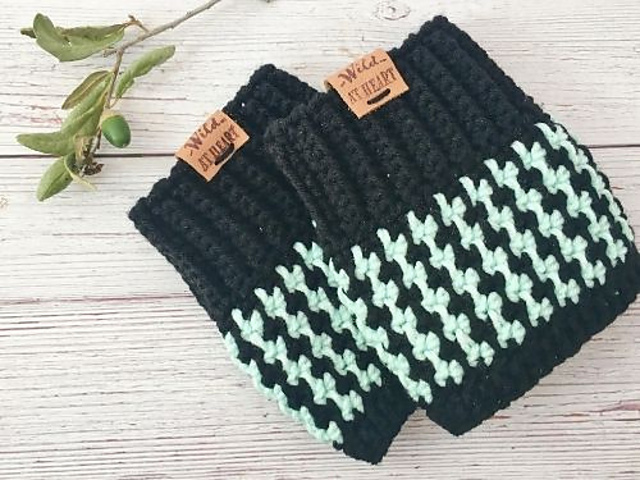 Houndstooth Boot Cuff