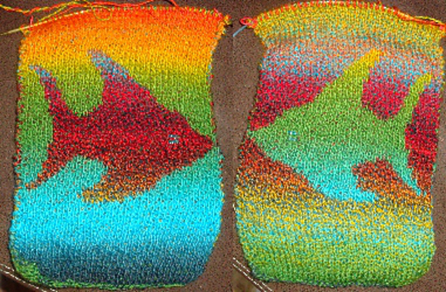Double-Knitted Fish Scarf