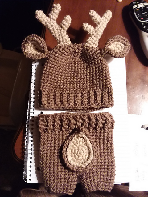 Deer/Buck hat and shorts newborn set