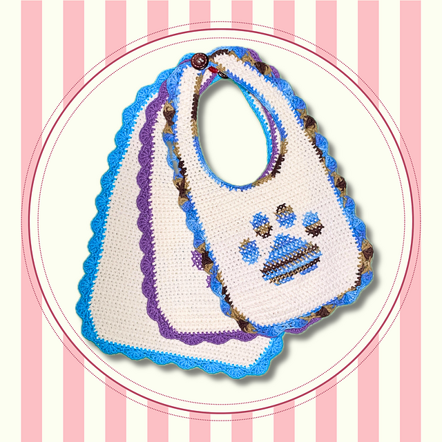 Paw Print Bibs